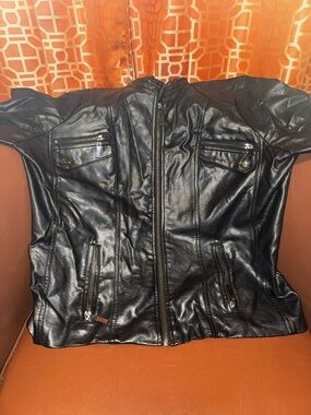 Apt 9 Women’s Black Faux Leather Jacket XXL
